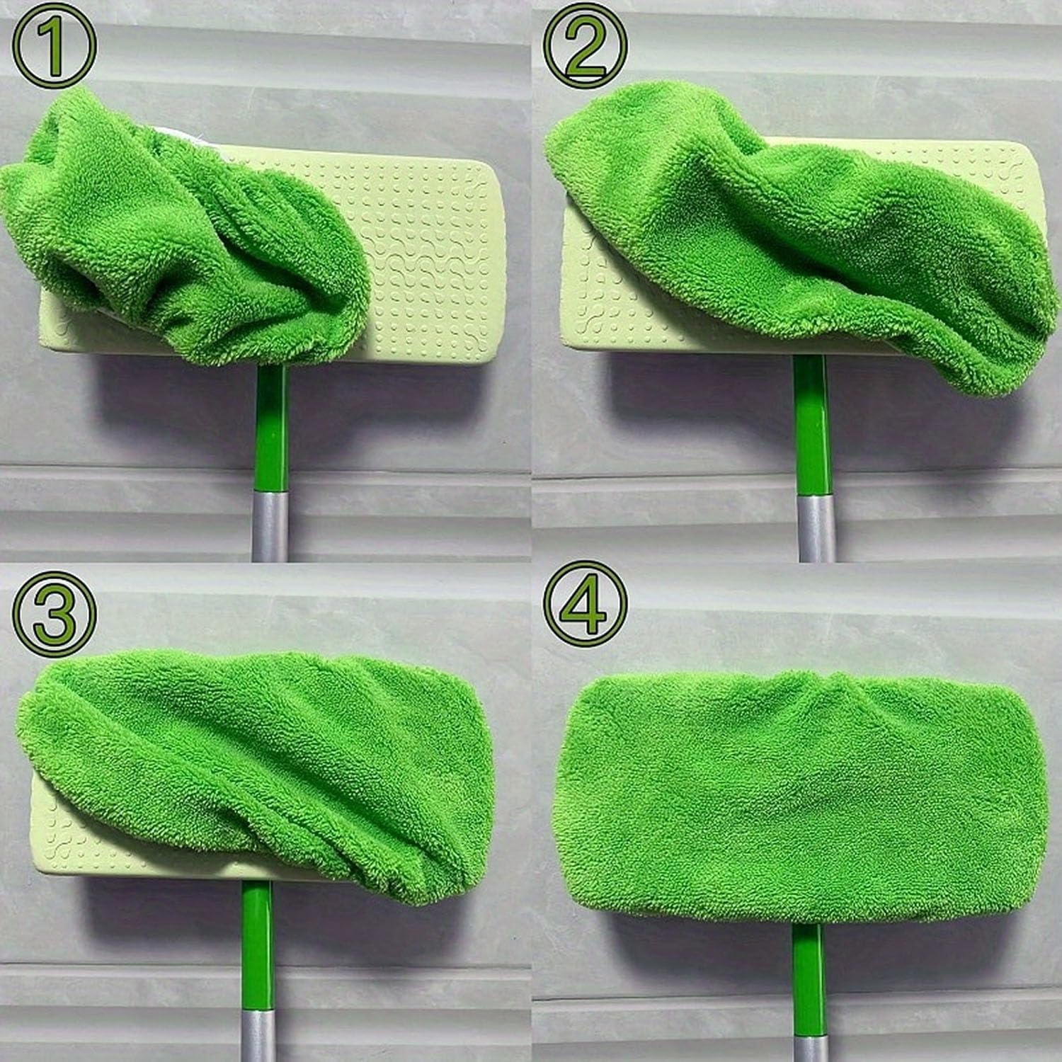 12 Pack Reusable Microfiber Mop Pads, Washable Wet & Dry Cleaning Cloths for Flat Mop, Replacement Mop Pads